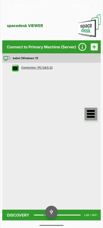 スマホ側もアプリを入れて起動。PC側を先に有効にしていると、アプリ起動後にPCが表示されるので選択するだけで利用できて分かりやすい