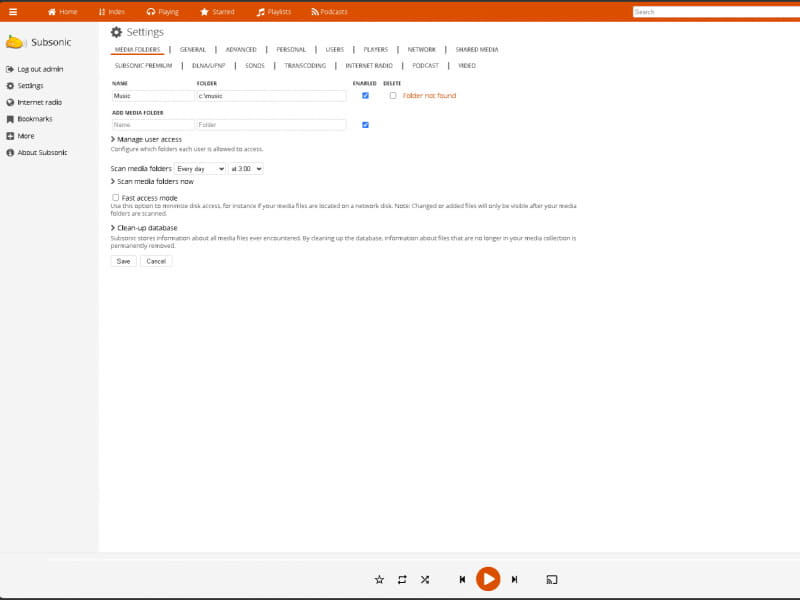 音楽ファイルの共有は「MEDIA FOLDERS」の設定を変更すればOKだ。