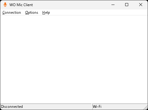 マイクアプリのWO MicのPC用アプリを起動したところ。かなり簡素かつ懐かしいインターフェイスだ