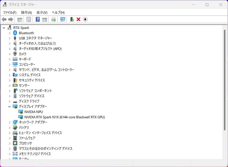 実際にNVIDIA NPUがデバイスマネージャーとタスクマネージャー上に見受けられるが、評価時点では動いている気配はなく、Copilot+ PCの機能も利用できなかった
