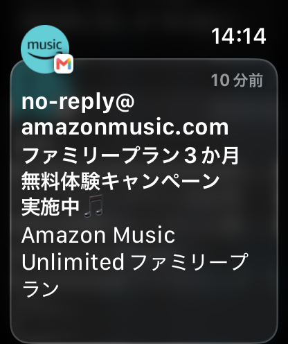 Apple Watchのメール確認画面