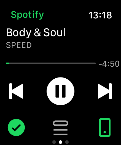 Apple WatchでSpotifyアプリを操作