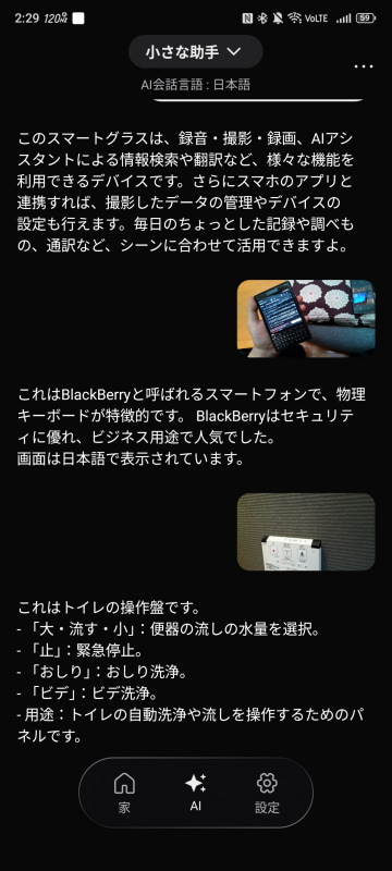 Unihertzの「Titan 2」をBlackBerryと言ってしまうあたりちょっと惜しい気がする。一方、トイレのリモコンなんかも認識したりするので、旅行先では重宝しそう