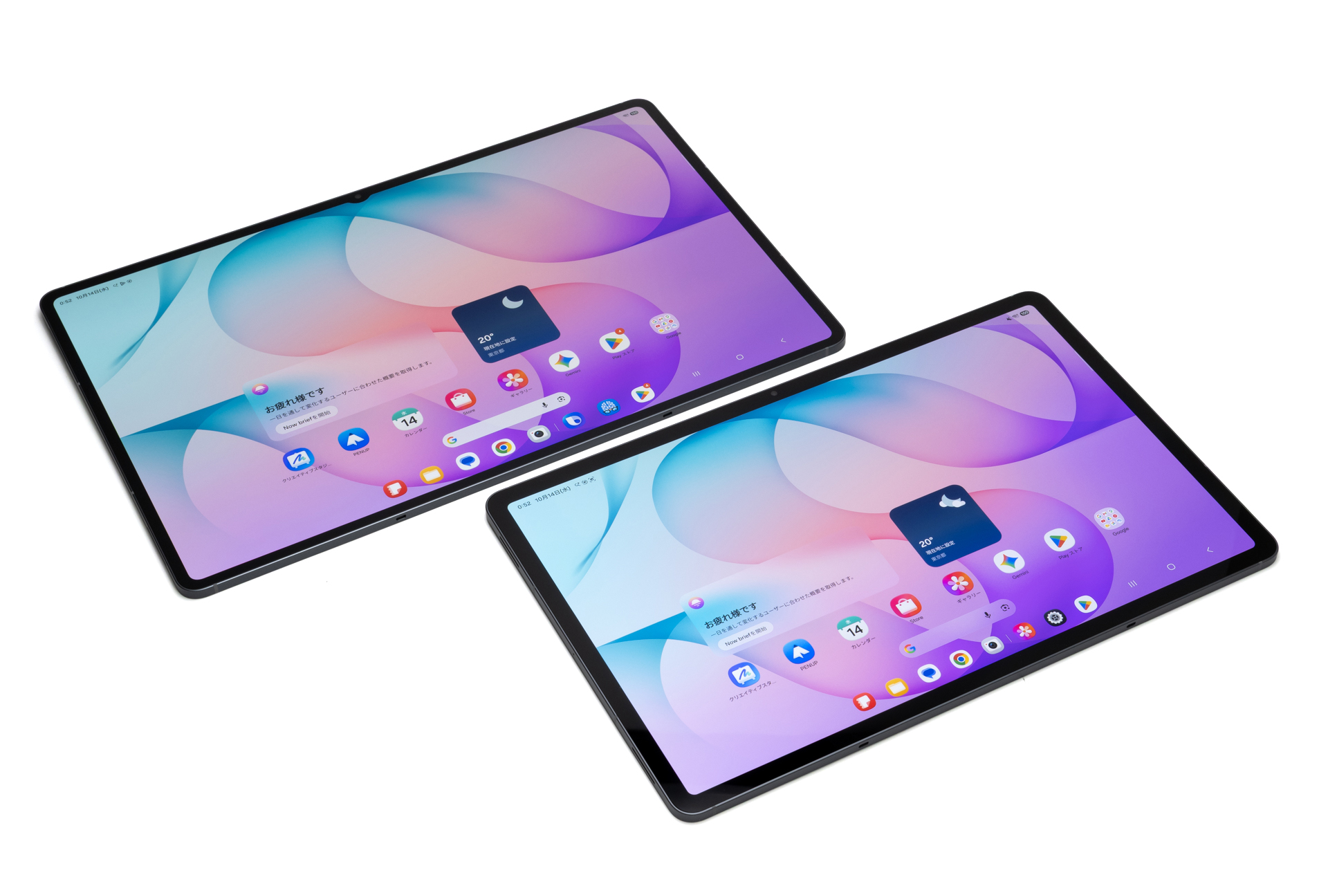 Galaxy Tab S12+(手前)とGalaxy Tab S12 Ultra(奥)