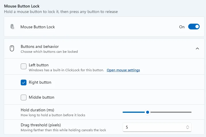 Mouse Button Lock