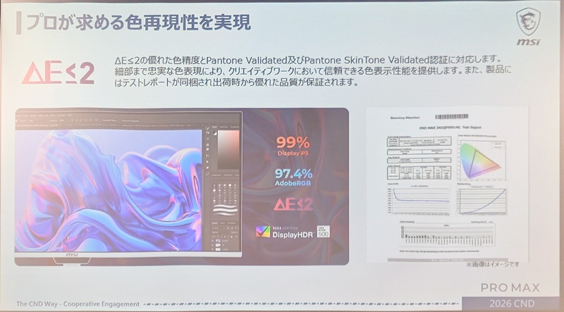 高い色再現性も特徴