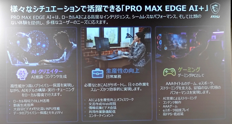 PRO MAX EDGE AI+ 11M-008JPの用途