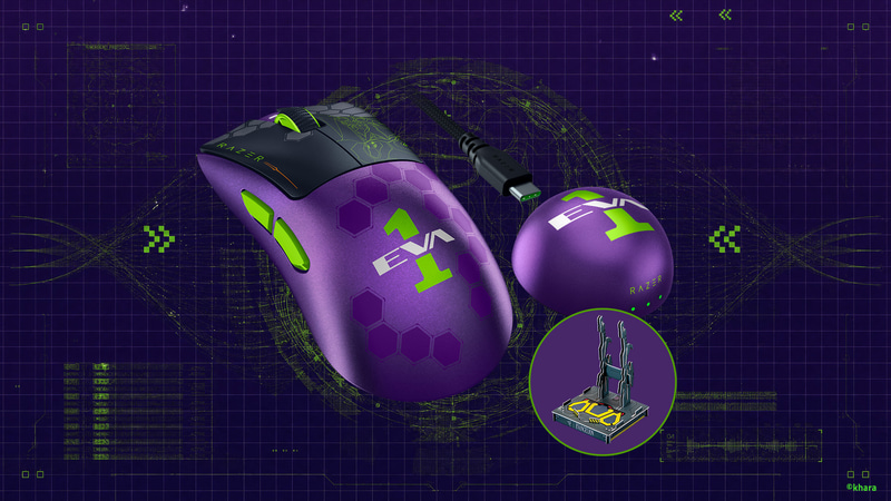 DeathAdder V4 Pro|EVANGELION(EVA-01)エディション