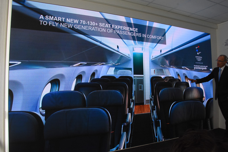 機内も従来機から刷新し、よりリラックスできる空間にしたという