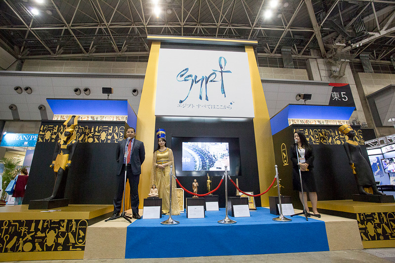 エジプトブースでは国の魅力はもちろんのこと、日本との観光における歴史の長さや、エジプトの安全性についても語られていた