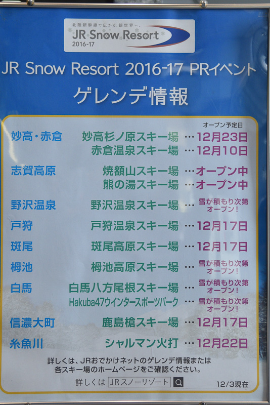 各エリアのオープン状態