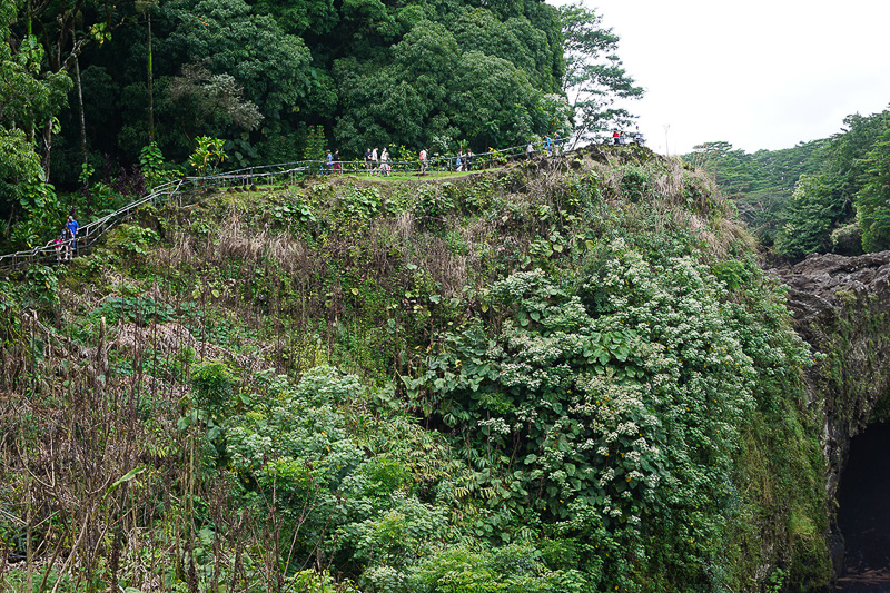 遊歩道をのぼって上からのアングルで滝を見るのも可能