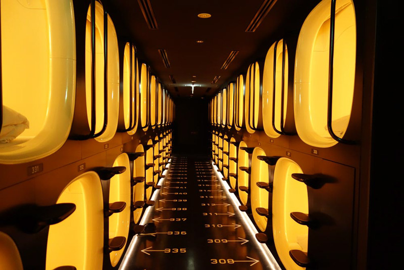 宿泊カプセルユニットのエリア