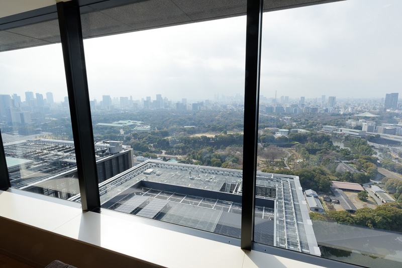 皇居を見渡せるリビング