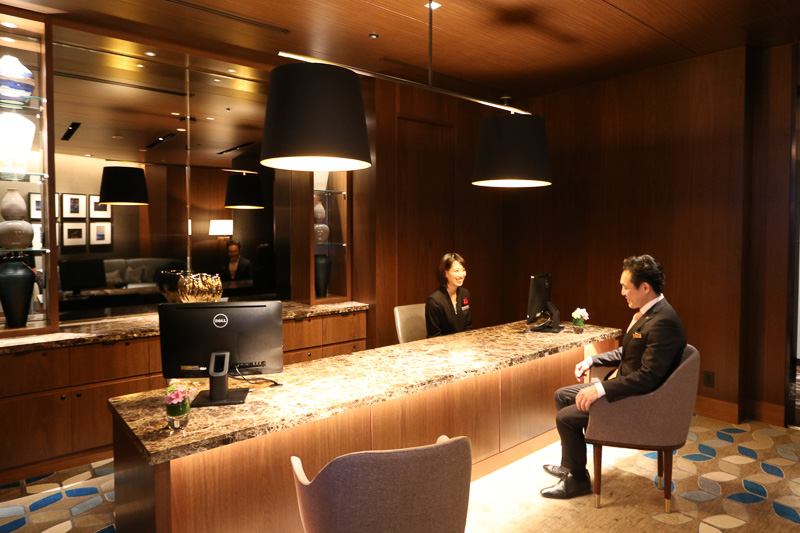 シェラトンクラブのゲスト専用のチェックイン・チェックアウトができる