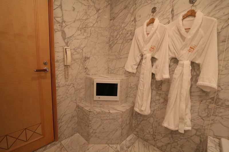 バスルームにはテレビも装備