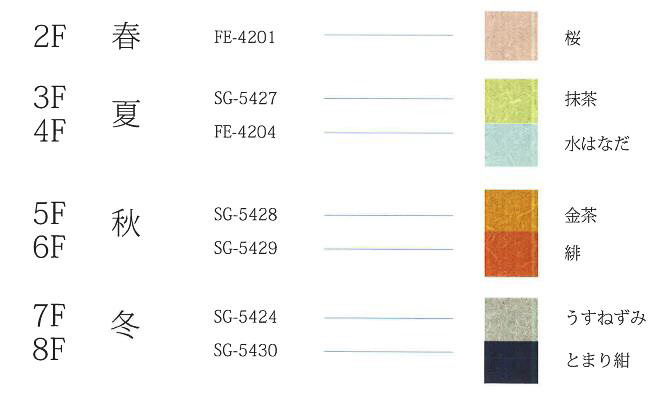 各フロアにはテーマとなる季節と色が設けられている（画像提供：レンブラントホテルズアンドリゾーツ）