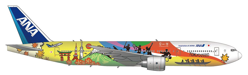 ANA×TOKYO 2020 応援企画の特別塗装機「HELLO 2020 JET」