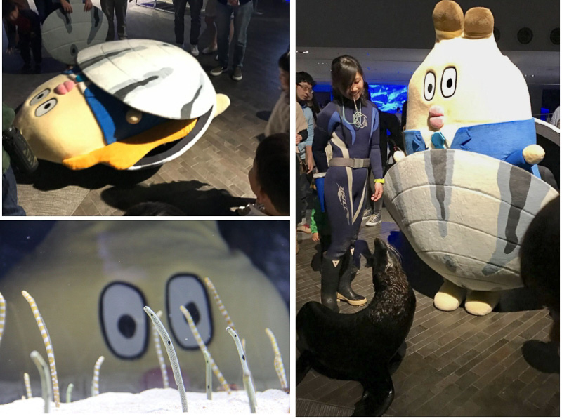 貝の日にショートアニメ「貝社員」に登場するキャラクター「アサリ」の着ぐるみがやってくる！