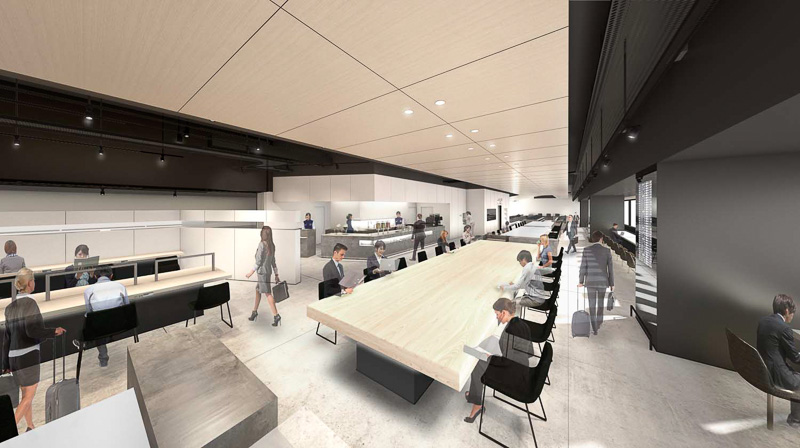 羽田空港国内線第1旅客ターミナルにオープンする「POWER LOUNGE SOUTH」のイメージ