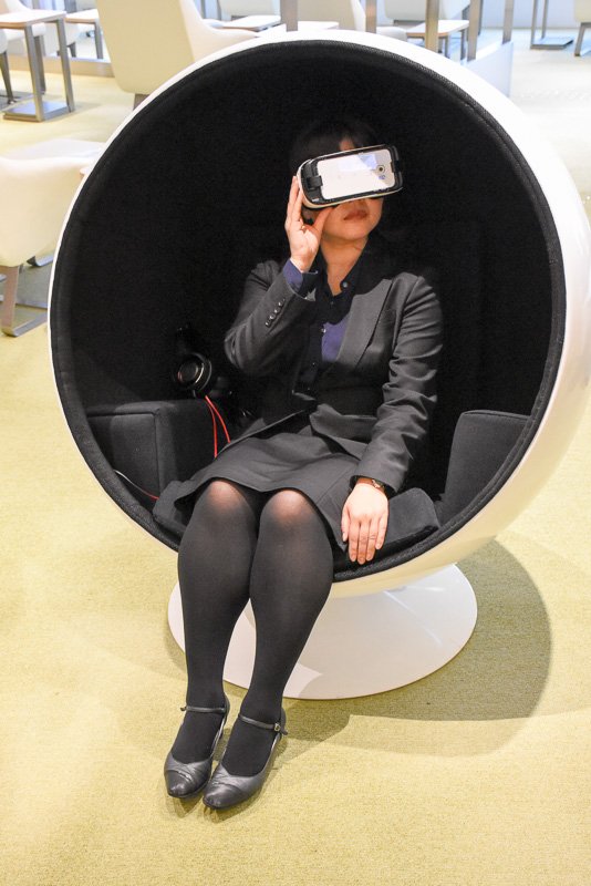 4月12日～14日の3日間、サクララウンジで360度のVR動画を体験できる