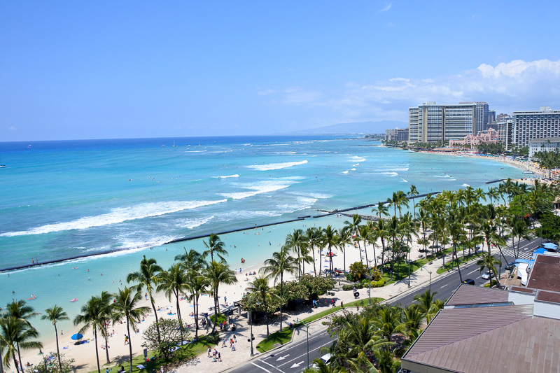 ラナイからはワイキキ・ビーチが一望できる