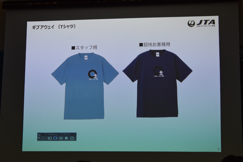 参加者およびスタッフに配布されるロゴ入りTシャツ