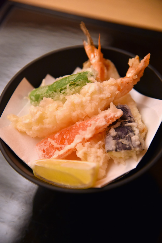 「海老と鱚の天婦羅」