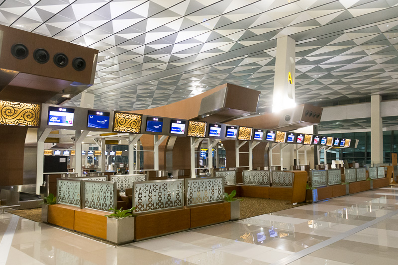 国際線のプレミアムチェックインコーナー。