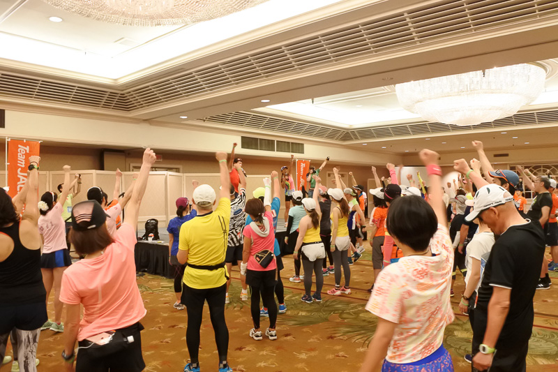 イベントのラストには、全員で掛け声！　レースに向けて気持ちが高まる
