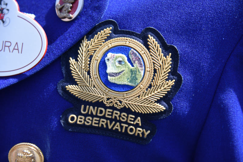 キャストのコスチュームのポイントは胸元のクラッシュの刺繍