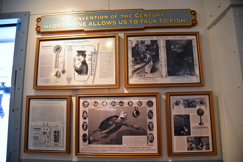 ミュージアムにはS.S.コロンビア号や魚と話すための「ハイドロフォン」についての詳細が書かれたパネルを展示中