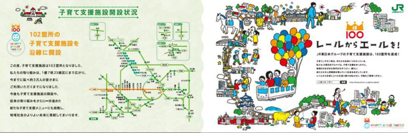 （4）子育て支援施設の紹介、100カ所達成のメインビジュアル