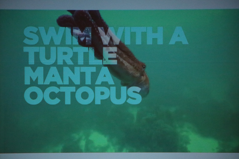 グアムを紹介するイメージ映像が流れた