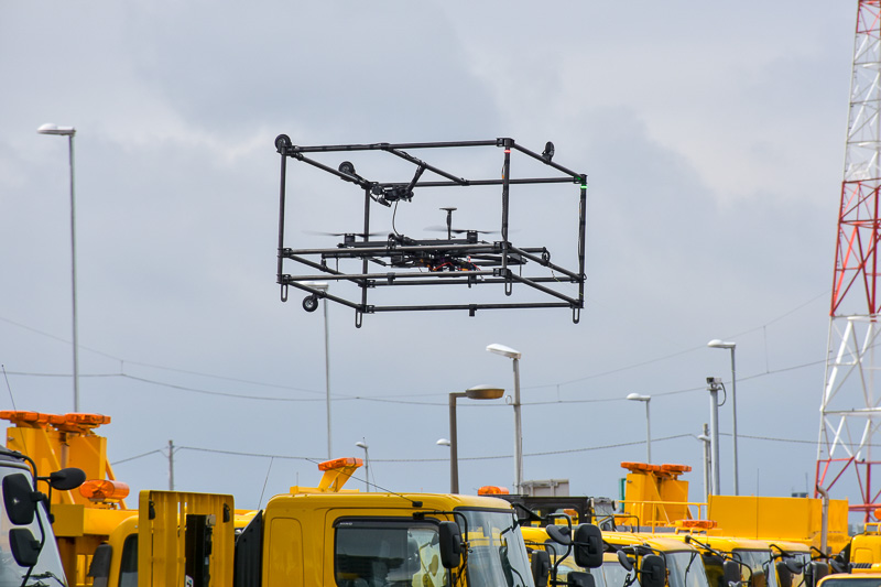 ドローンのデモンストレーションも行なわれた