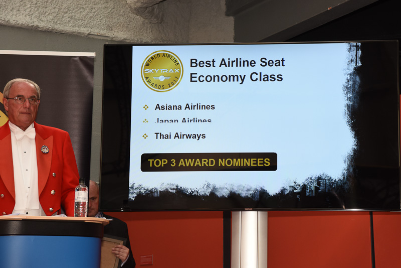 ベスト・エコノミークラス・エアラインシート賞発表の瞬間