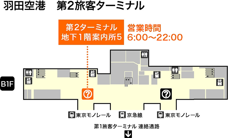 羽田空港 第2ターミナル地下1階の「案内所5」で販売する