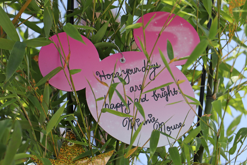 「Hope your days are happy and bright！」（ミニーマウス）