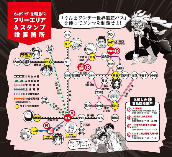 群馬県内の駅や観光地を巡る
