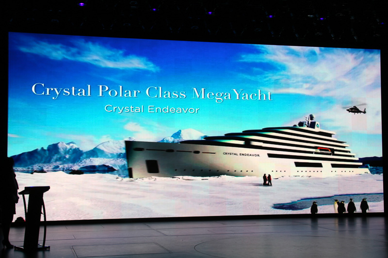 2018年8月完成予定で建造中のメガヨット「クリスタル・エンデバー」。さらに2隻を追加予定