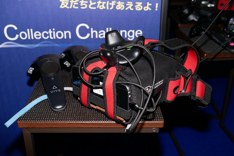 こちらは、子供でも目の負担が少ないように用意されている、一眼のVRヘッドセット。体験内容はまったく同じだ