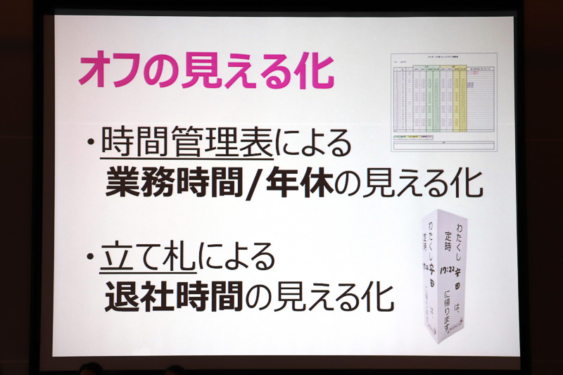 時間管理表や立て札でオフを見える化