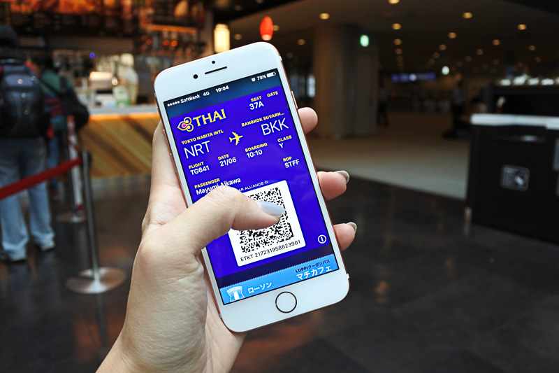iOS向けのモバイル搭乗券が発行済みだったため、プリントアウトもなくラク