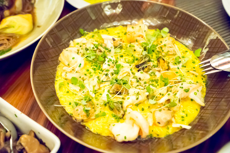 アサリや海老の入ったクリームリゾット