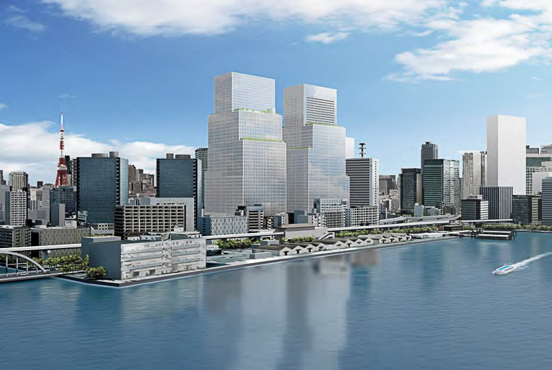 東京港からみた計画地のイメージ