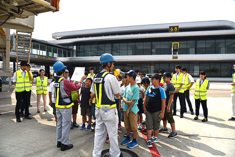 「GPU見学・飛行機内がエンジンを止めても涼しい理由を体感しよう！」が行われた68番スポット
