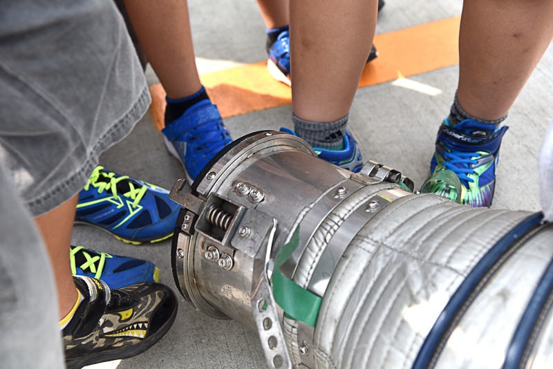 ホースの出口には網が装備されていた