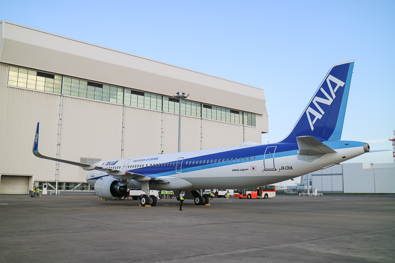 エアバス A321neo型機を後方から見たところ