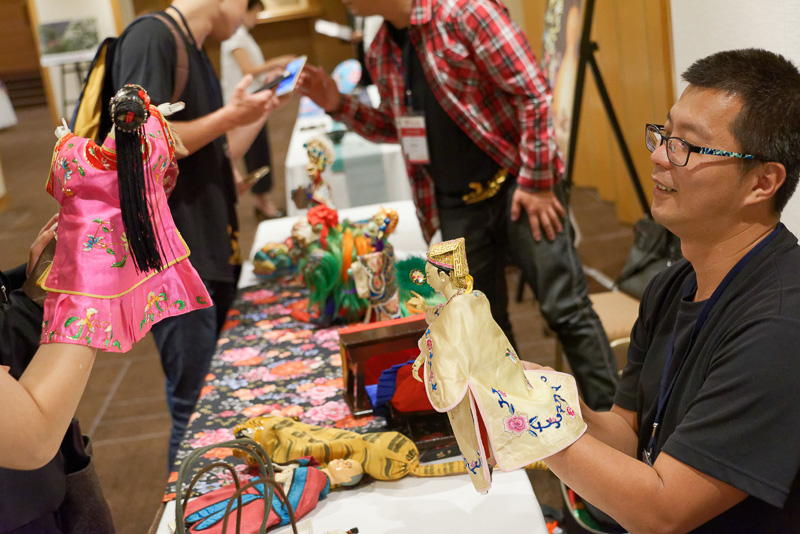 ワークショップ会場でデモンストレーションしていた人形劇「上西園掌中劇団」