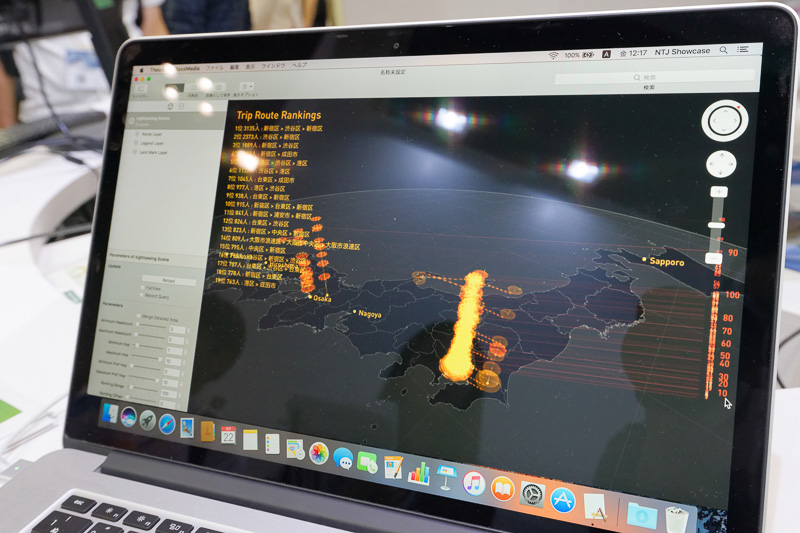 訪日外国人の移動経路をグラフィカルに再現。地方自治体が観光施策を計画する際などに役立つとしている